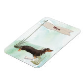 Aangepaste naam zwart & Tan Dachshund Pet Dog Magneet (Linkerzijde)