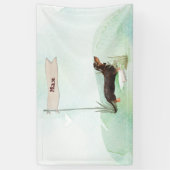 Aangepaste naam zwart & Tan Dachshund Pet Dog Spandoek (Verticaal)