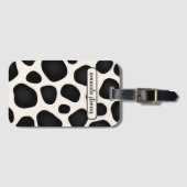 Aangepaste naam Zwart Typografie Patroon Abstract Bagagelabel (Voorkant (horizontaal))