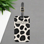 Aangepaste naam Zwart Typografie Patroon Abstract Bagagelabel