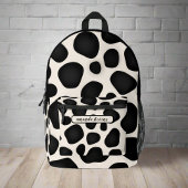 Aangepaste naam Zwart Typografie Patroon Abstract Bedrukte Rugzak