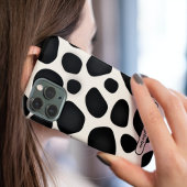 Aangepaste naam Zwart Typografie Patroon Abstract Case-Mate iPhone Case