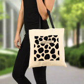 Aangepaste naam Zwart Typografie Patroon Abstract Tote Bag