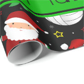 Aangepaste naam zwart volleybalkerstpatroon cadeaupapier (Rol Hoek)