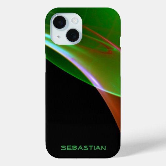 Aangepaste naam zwart Wispy Green-Sinaasappel Case-Mate iPhone Case (Achterkant)