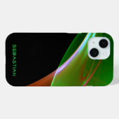 Aangepaste naam zwart Wispy Green-Sinaasappel Case-Mate iPhone Case (Achterkant (horizontaal))