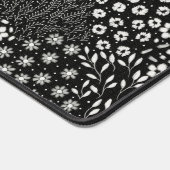 Aangepaste Naam Zwart Wit Bloemen Granny Chic Kant Bureaumat (Hoek)