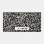 Aangepaste Naam Zwart Wit Botanische Kantoor Acces Bureaumat (Voorkant)