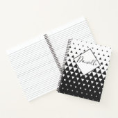 Aangepaste naam zwart-wit driehoekspatroon notitieboek (Binnen)