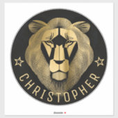 Aangepaste naam zwart-wit en goudkleuren Modern Ol Sticker (Vel)