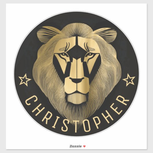 Aangepaste naam zwart-wit en goudkleuren Modern Ol Sticker (Vel)