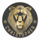 Aangepaste naam zwart-wit en goudkleuren Modern Ol Sticker (Voorkant)