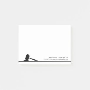 Aangepaste naam zwart-wit Gavel Attorney Post-it® Notes