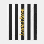 Aangepaste naam Zwart-wit Gestreept Fleece Deken (Voorkant)