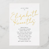 Aangepaste naam zwart-wit GOLD-Vrijgezellenfeest Folie Uitnodiging (Voorkant)