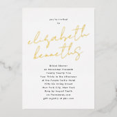 Aangepaste naam zwart-wit GOLD-Vrijgezellenfeest Folie Uitnodiging (Voorkant)