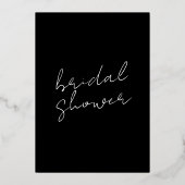 Aangepaste naam zwart-wit GOLD-Vrijgezellenfeest Folie Uitnodiging (Achterkant)