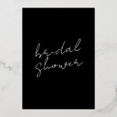 Aangepaste naam zwart wit GOUD Bruiloft Feest Folie Uitnodiging (Achterkant)