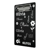 Aangepaste naam zwart-wit minikaart mini klembord (Angled2)