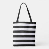 Aangepaste naam zwart-wit, modern striped patroon tote bag (Achterkant)