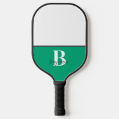 Aangepaste Naam Zwart Wit Monogram Pickleball Padd Paddle (Voorkant)