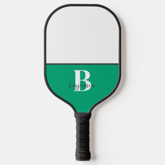 Aangepaste Naam Zwart Wit Monogram Pickleball Padd Paddle (Voorkant)