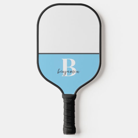 Aangepaste Naam Zwart Wit Monogram Pickleball Padd Paddle (Voorkant)