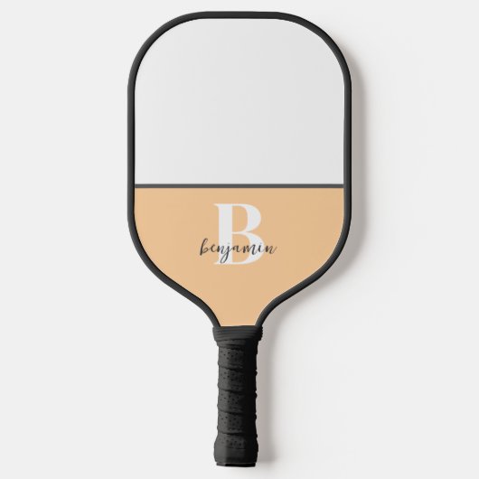 Aangepaste Naam Zwart Wit Monogram Pickleball Padd Paddle (Achterkant)