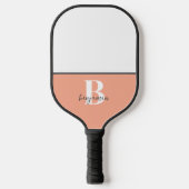 Aangepaste Naam Zwart Wit Monogram Pickleball Padd Pickleball Paddle (Voorkant)