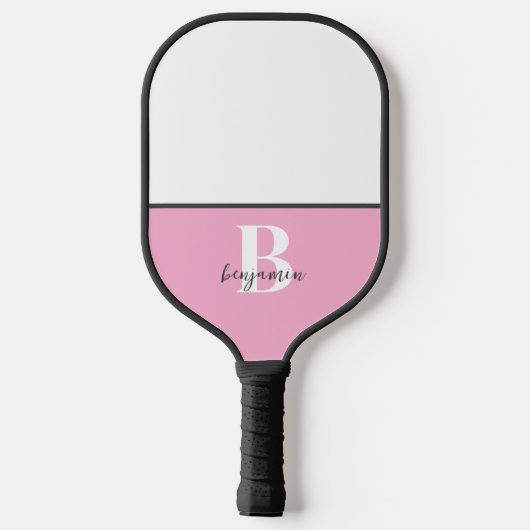 Aangepaste Naam Zwart Wit Monogram Pickleball Padd Pickleball Paddle (Achterkant)