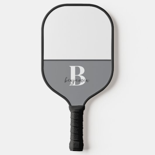 Aangepaste Naam Zwart Wit Monogram Pickleball Padd Pickleball Paddle (Achterkant)