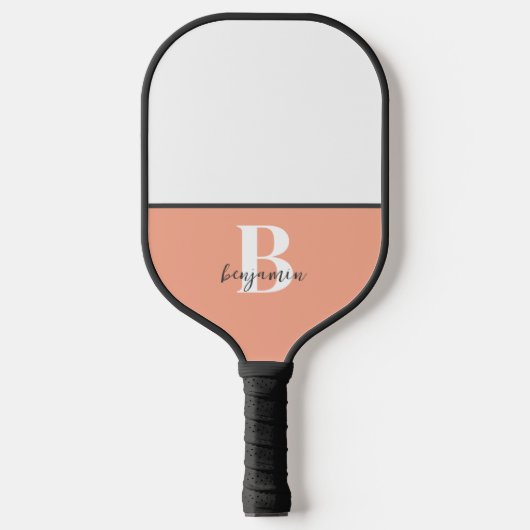 Aangepaste Naam Zwart Wit Monogram Pickleball Padd Pickleball Paddle (Voorkant)