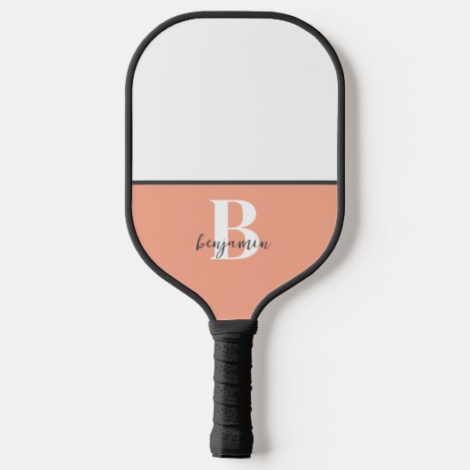 Aangepaste Naam Zwart Wit Monogram Pickleball Padd Pickleball Paddle (Achterkant)