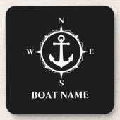 Aangepaste naam Zwart-wit Onderzetter Cork Terug a (Voorkant)