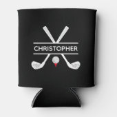 Aangepaste naam zwart-wit rood Golf Blikjeskoeler (Voorkant)