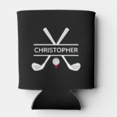 Aangepaste naam zwart-wit rood Golf Blikjeskoeler (Achterkant)