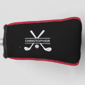 Aangepaste naam: zwart wit rood golfheadcover (Voorkant)