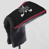 Aangepaste naam: zwart wit rood golfheadcover (3/4 voorkant)