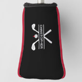 Aangepaste naam: zwart wit rood golfheadcover (Draai 90)