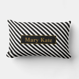 Aangepaste naam Zwart/Wit Strepen Kussen