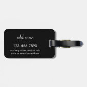 Aangepaste naam zwart-wit Striped Patroon Bagagelabel (Achterkant horizontaal)