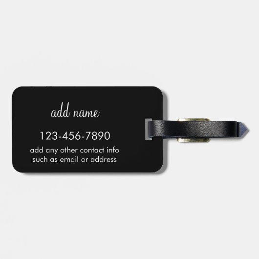 Aangepaste naam zwart-wit Striped Patroon Bagagelabel (Achterkant horizontaal)