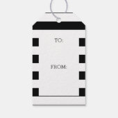 Aangepaste naam zwart-wit Striped Patroon Cadeaulabel (Achterkant)