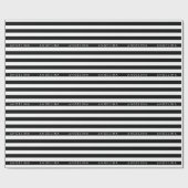 Aangepaste naam zwart-wit Striped Patroon Cadeaupapier (Vlak)