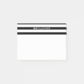 Aangepaste naam zwart-wit Striped Patroon Post-it® Notes (Voorkant)