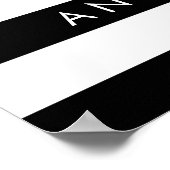 Aangepaste naam zwart-wit Striped Patroon Poster (Hoek)