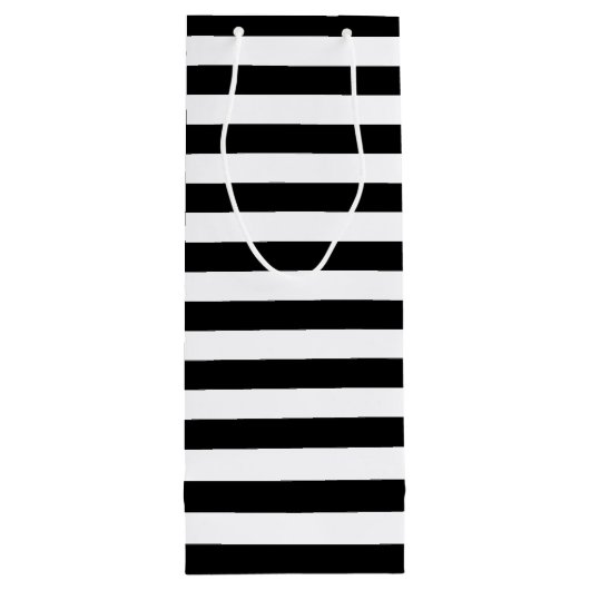 Aangepaste naam zwart-wit Striped Patroon Wijn Cadeautas (Achterkant)