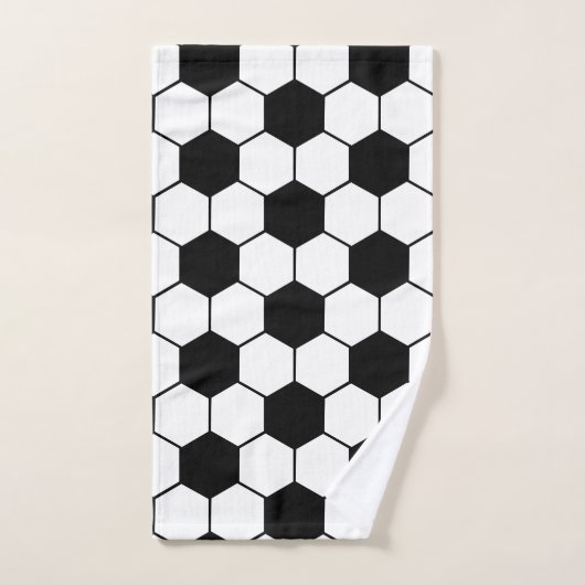 Aangepaste naam Zwart-wit Voetbal Bad Handdoek (Handdoek)