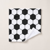 Aangepaste naam Zwart-wit Voetbal Bad Handdoek (Wasdoekje)