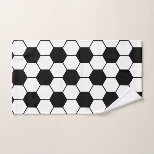 Aangepaste naam Zwart-wit Voetbal Bad Handdoek (Handdoek)